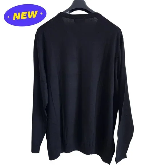 3xb Sweater Black Jos A Bank V Neck Merino Wool New Nwt Mens Tailored 3xl Size - Picture 2 of 16